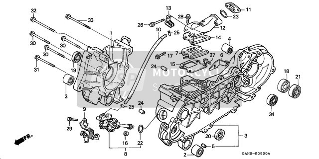 Honda SK50M 1994 Caja del cigüeñal /Bomba de aceite para un 1994 Honda SK50M